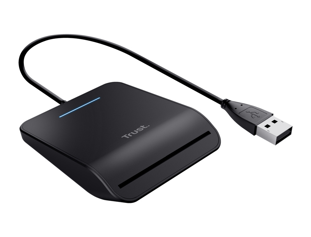 LEITOR DE CARTOES TRUST PRIMO DNI SMARTCARD USB-A COR PRETO