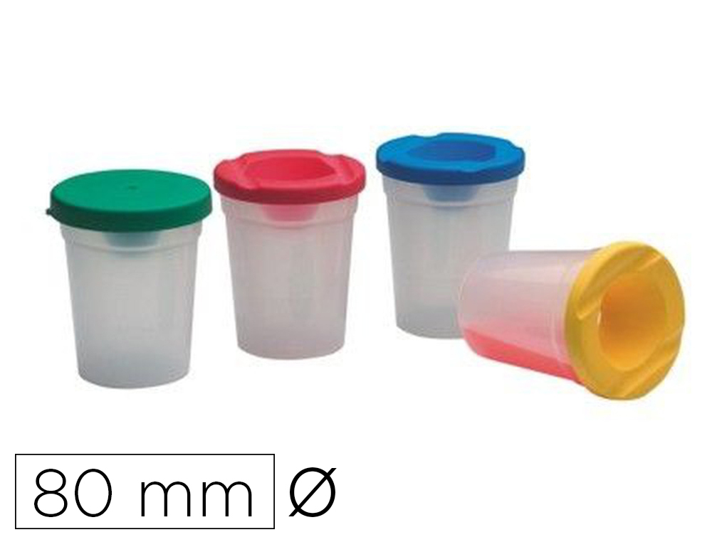 FRASCO FAIBO MISTURADOR DE PINTURAS INDERRAMAVEL COM TAMPA DE CORES ALTURA 95 MM DIAMETRO 80 MM