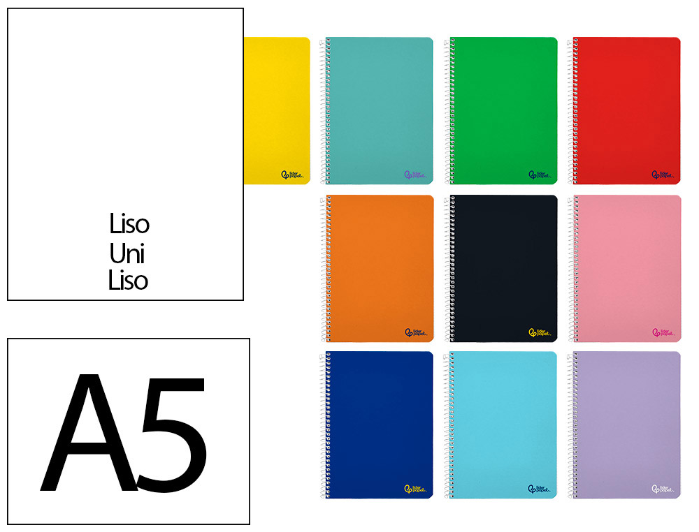 CADERNO ESPIRAL LIDERPAPEL DIN A5 SMART CAPA SUAVE 80 F 75 GR LISO SEM MARGEM CORES SORTIDAS