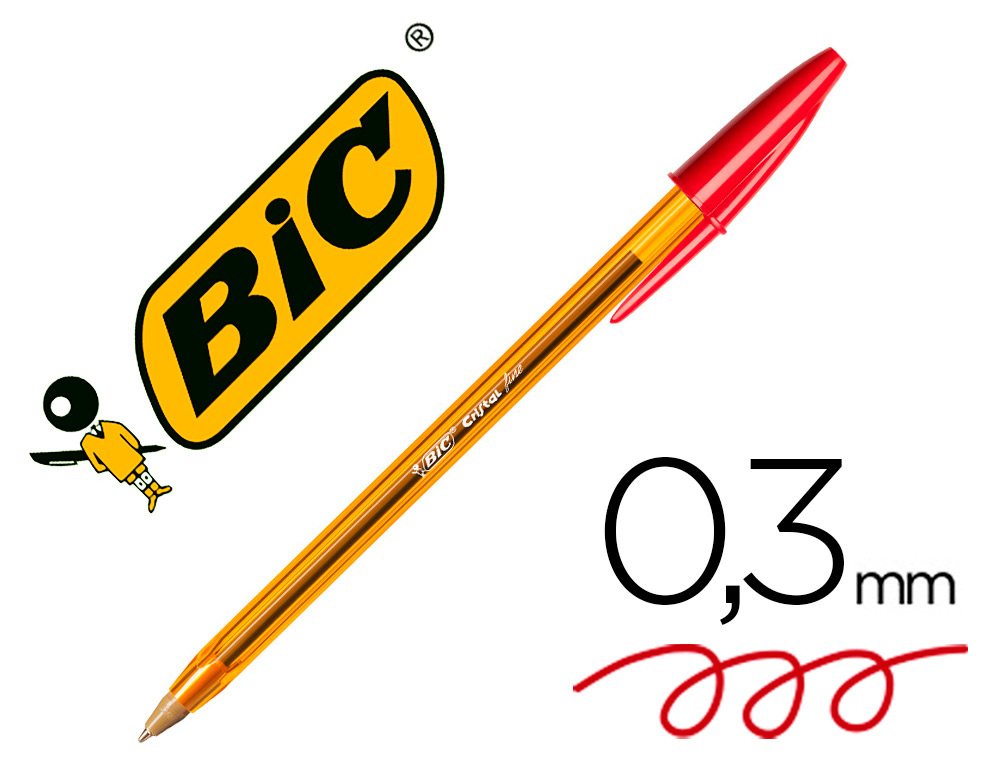ESFEROGRAFICA BIC CRISTAL PONTA FINA VERMELHO