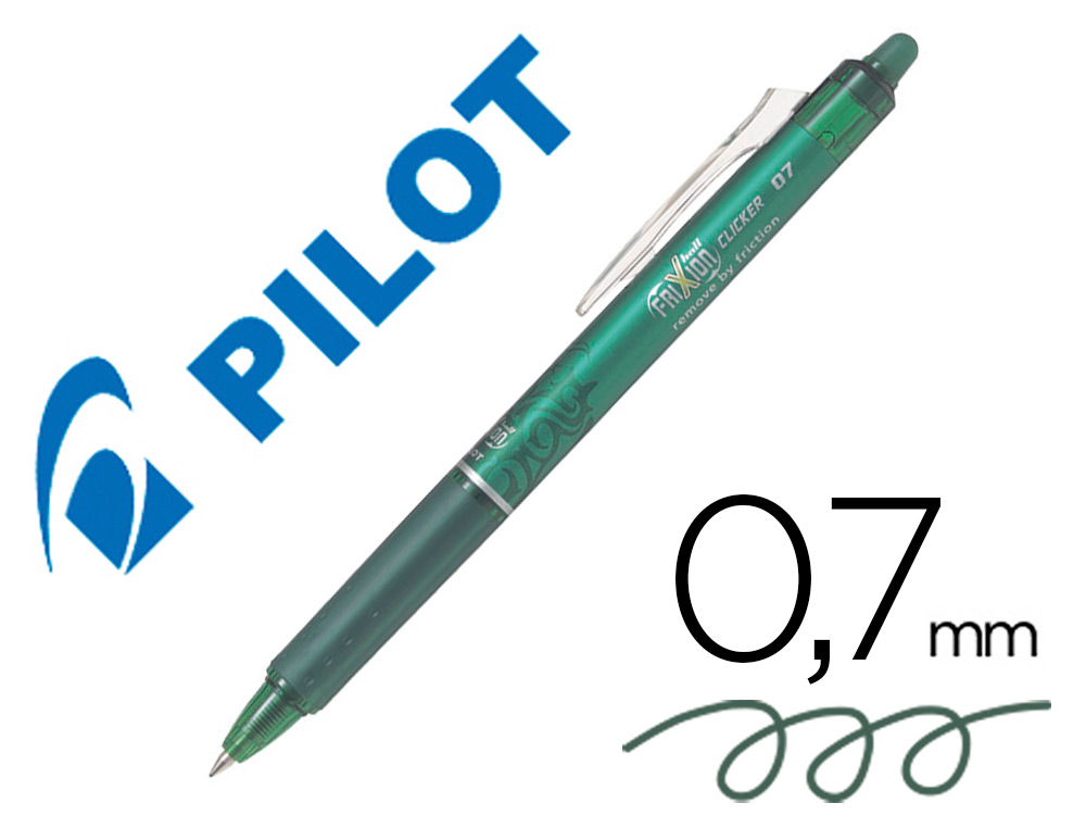 ESFEROGRAFICA PILOT FRIXION CLICKER APAGAVEL 0,7 MM COR VERDE LIMA EM BLISTER