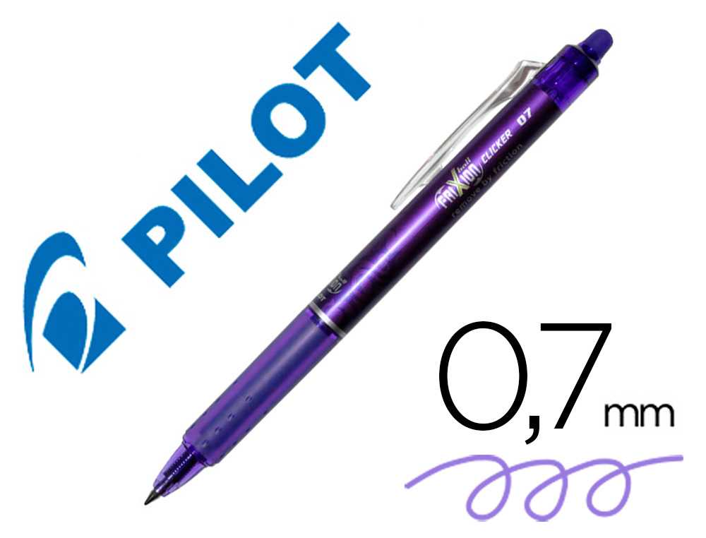 ESFEROGRAFICA PILOT FRIXION CLICKER APAGAVEL 0,7 MM COR VIOLETA EM BLISTER