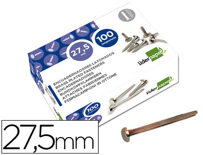 ATACHES ENCADERNACAO LIDERPAPEL, CAIXA DE 100, N.6 27,5 MM