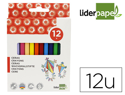 LAPIS DE CERA LIDERPAPEL CAIXA DE 12 CORES