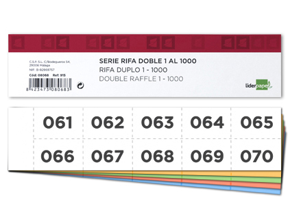 BLOCO DE RIFA FOLHA DUPLA
