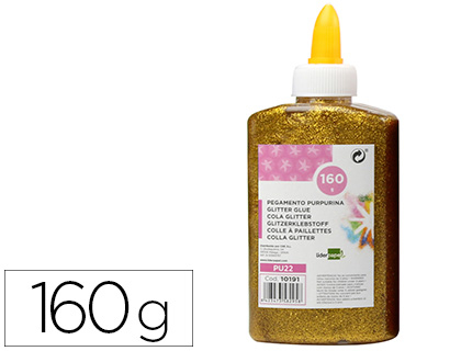 COLA PURPURINA LIDERPAPEL FANTASIA OURO METALIZADO FRASCO DE 160 GR