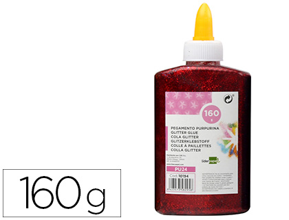 COLA PURPURINA LIDERPAPEL FANTASIA VERMELHO METALIZADO FRASCO DE 160 GR