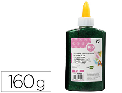 COLA PURPURINA LIDERPAPEL FANTASIA VERDE METALIZADO FRASCO DE 160 GR