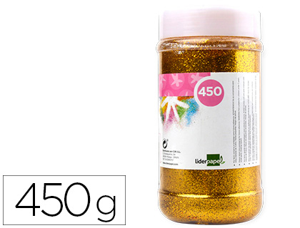 PURPURINA LIDERPAPEL FANTASIA COR OURO METALIZADO FRASCO DE 425 GR