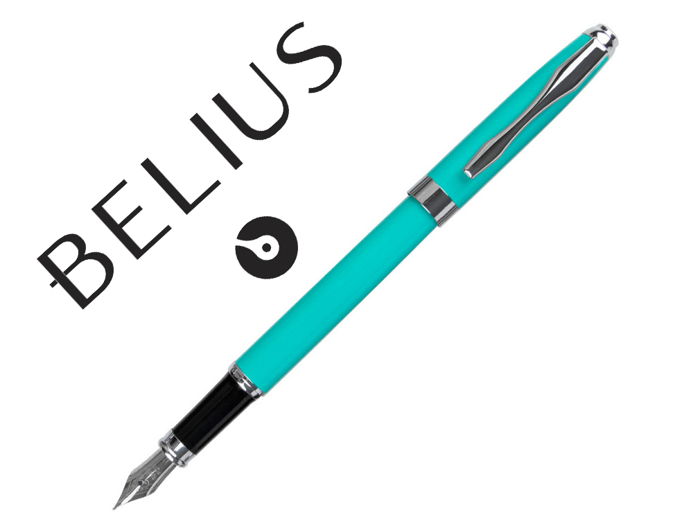 CANETA BELIUS MARSELLA VERDE MENTA TINTA AZUL EM ESTOJO