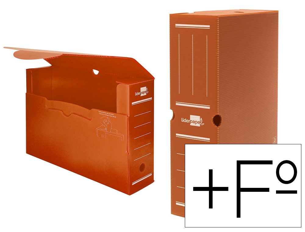 CAIXA PARA ARQUIVO DEFINITIVO LIDERPAPEL POLIPROPILENO CASTANHA FORMATO 387X275X105 MM