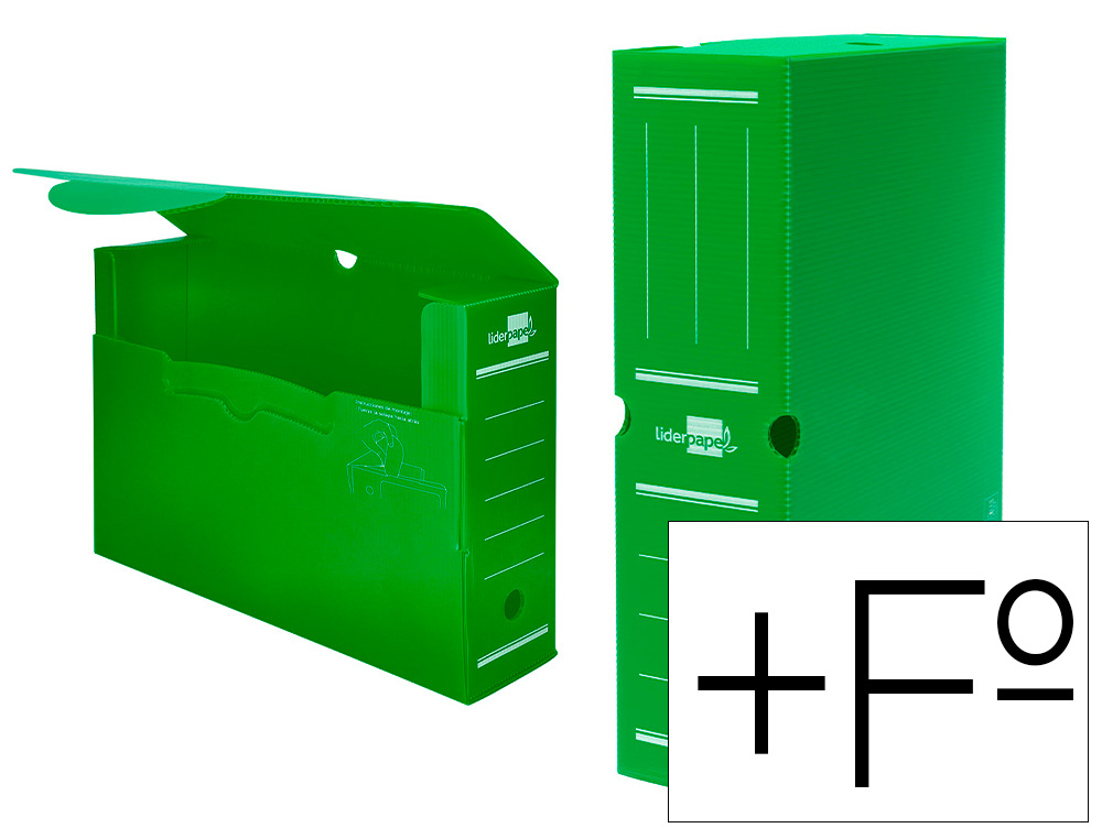 CAIXA PARA ARQUIVO DEFINITIVO LIDERPAPEL POLIPROPILENO VERDE FORMATO 387X275X105 MM
