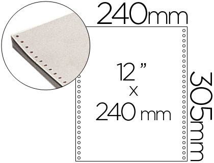 PAPEL CONTINUO 240 MMX12'', BRANCO COM 1500 JOGOS, 2 VIAS