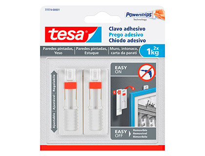 CABIDE AUTO ADESIVO TESA AJUSTAVEL PARA PAREDES PINTADAS SUPORTA ATE 1 KG