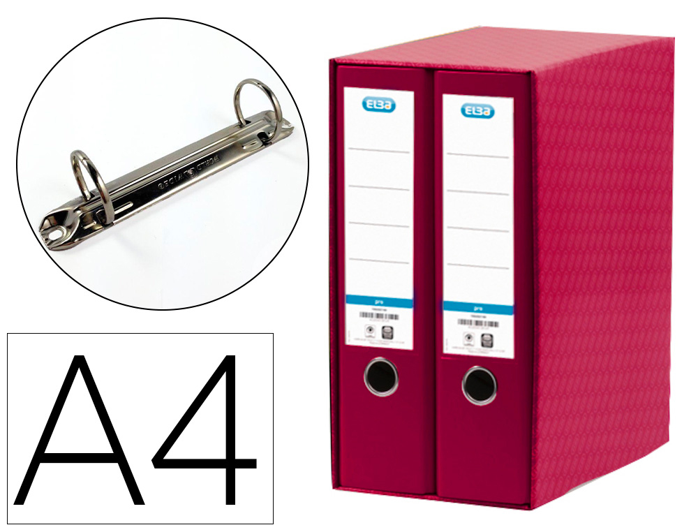 MODULO ELBA 2 PASTA DE ARQUIVO DE ALAVANCA DIN A4 COM RADO 2 ANEIS VERMELHO LOMBADA DE 80 MM