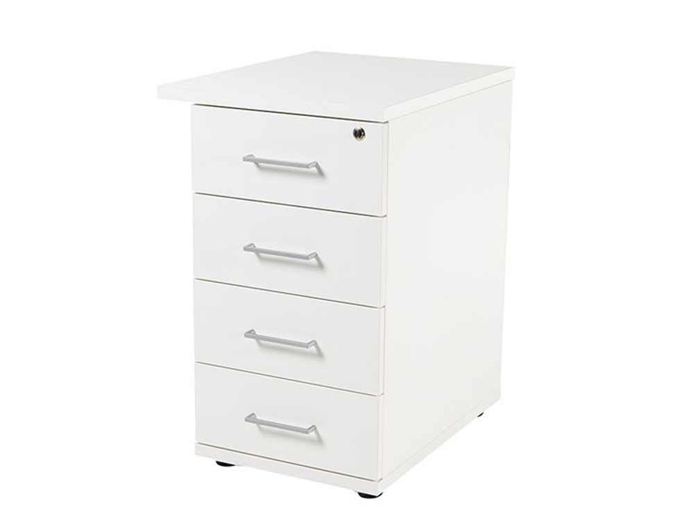 ARMARIO ROCADA COM QUATRO GAVETAS SERIE STORE 60X50X72 CM ACABAMENTO AW04 BRANCO/BRANCO