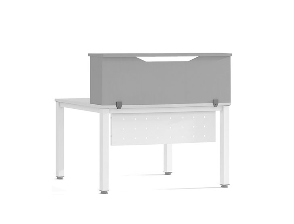 APOIO DE SECRETARIA ROCADA VALIDO PARA MESAS WORK METAL EXECUTIVE 140X30X40 CM ACABAMENTO AN02 CINZA/CINZA