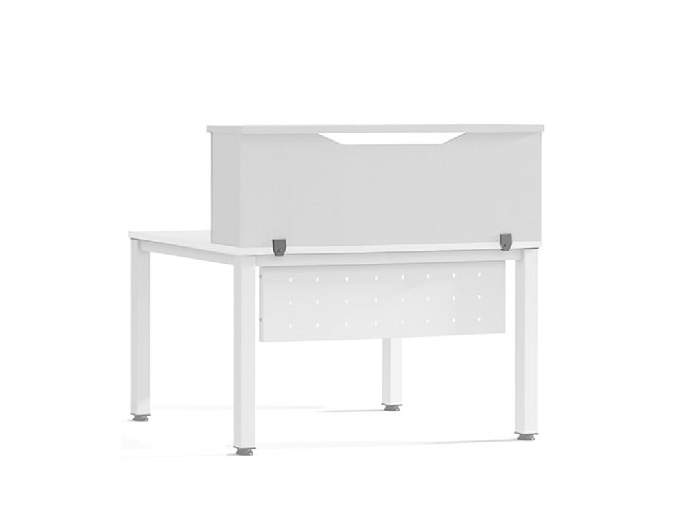APOIO DE SECRETARIA ROCADA VALIDO PARA MESAS WORK METAL EXECUTIVE 200X30X40 CM ACABAMENTO AW04 BRANCO/BRANCO