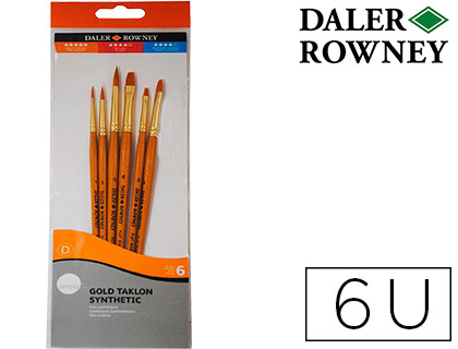 PINCEIS DALER ROWNEY SIMPLY ART CABO DOURADO BLISTER DE 6 UNIDADES