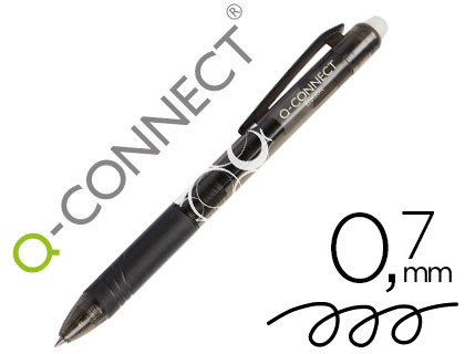 ESFEROGRAFICA Q-CONNECT RETRATIL APAGAVEL 0,7 MM COR PRETO