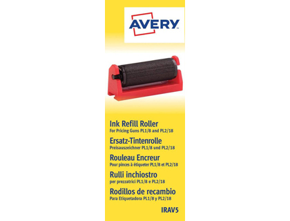 ROLO DE TINTA AVERY PARA ETIQUETADORA PL1/8 E PL2/18 COR PRETA CAIXA DE 5 UNIDADES