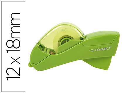 DESENROLADOR Q-CONNECT AUTOMATICO EM PLASTICO VERDE PARA FITAS DE 12 E 19 MM INCLUI 2 FITAS