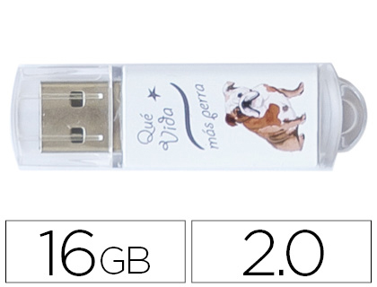 PEN DRIVE TECHONETECH FLASH DRIVE 16 GB 2.0 QUE VIDA MAS PERRA