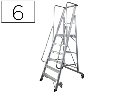 ESCADA KTL DE ALUMINIO COM PLATAFORMA 6 DEGRAUS SERIE 2XL-S