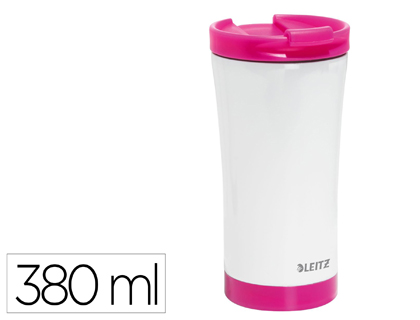 TERMOS LEITZ WOW TRAVEL DUPLA PAREDE ACO INOXIDAVEL CAPACIDADE 380 ML COR FUCSIA