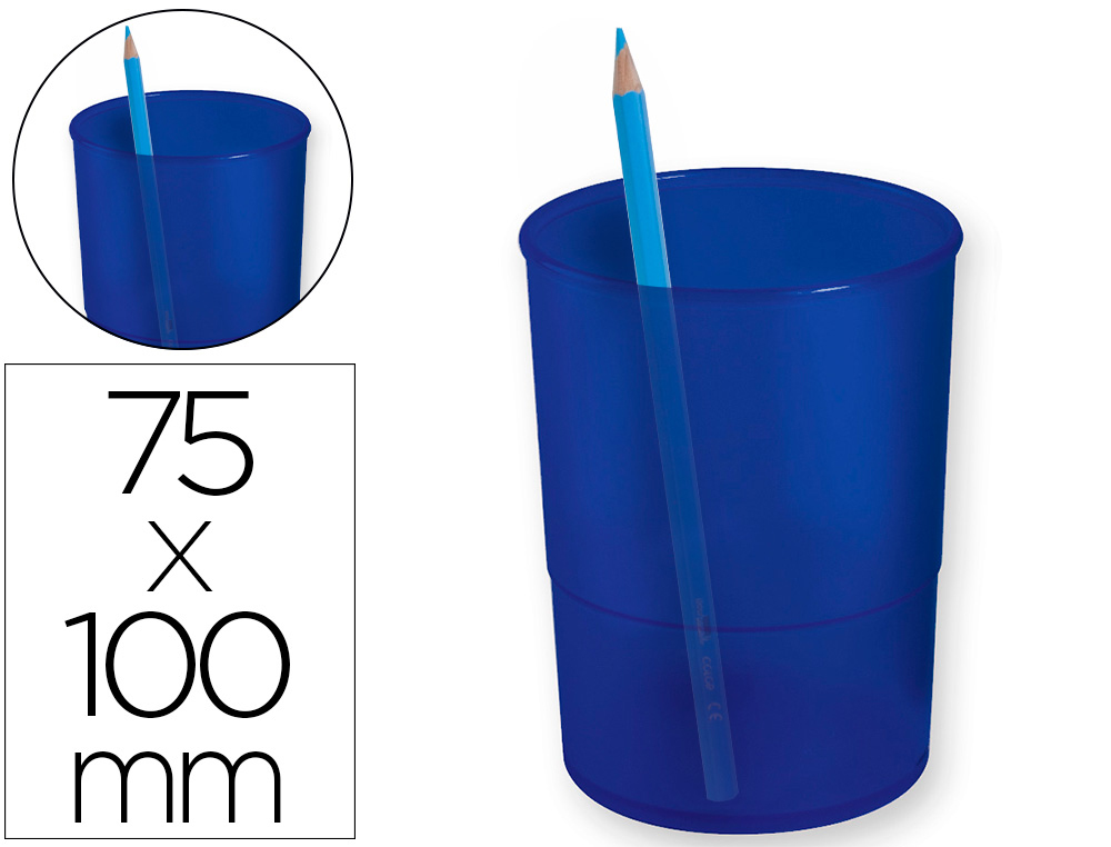 PORTA LAPIS Q-CONNECT PLASTICO AZUL TRANSLUCIDO