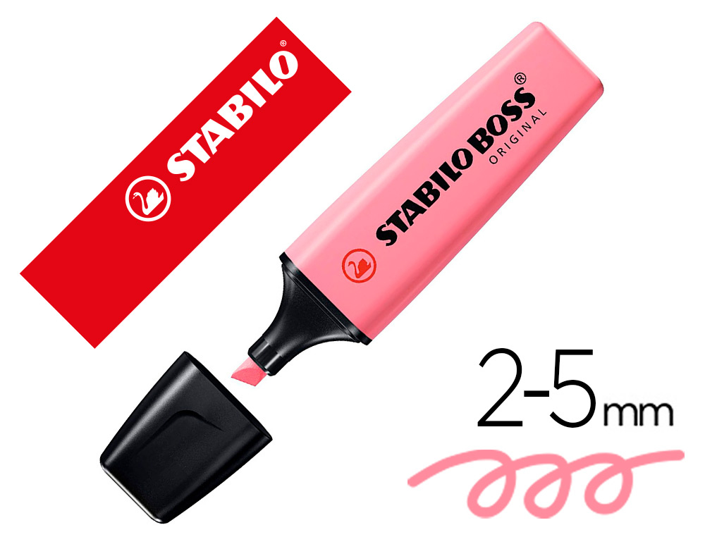 MARCADOR STABILO BOSS FLUORESCENTE 70 PASTEL ROSA