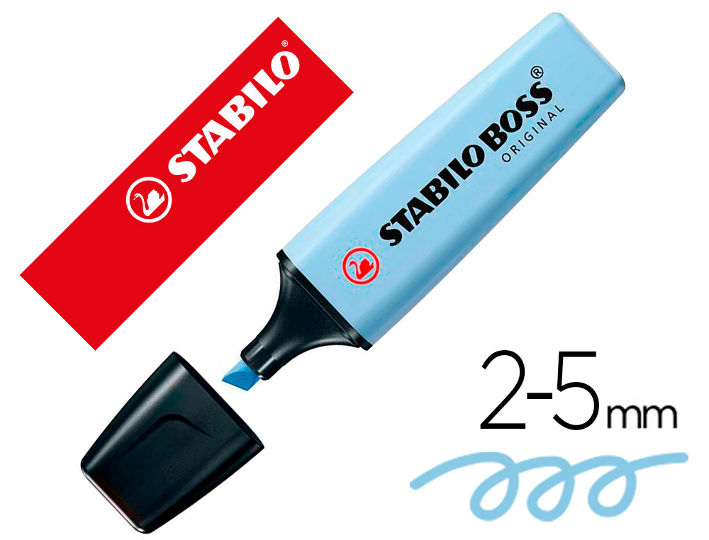 MARCADOR STABILO BOSS FLUORESCENTE 70 PASTEL AZUL