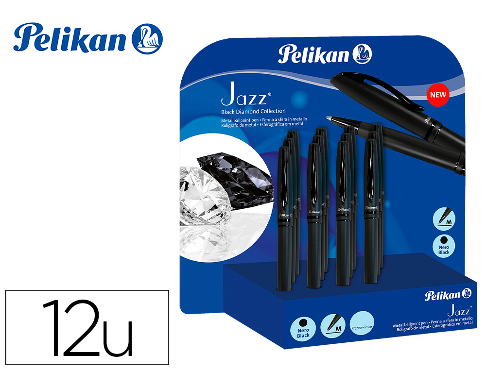 ESFEROGRAFICA PELIKAN JAZZ BLACK DIAMOND EXPOSITOR DE 12 UNIDADES