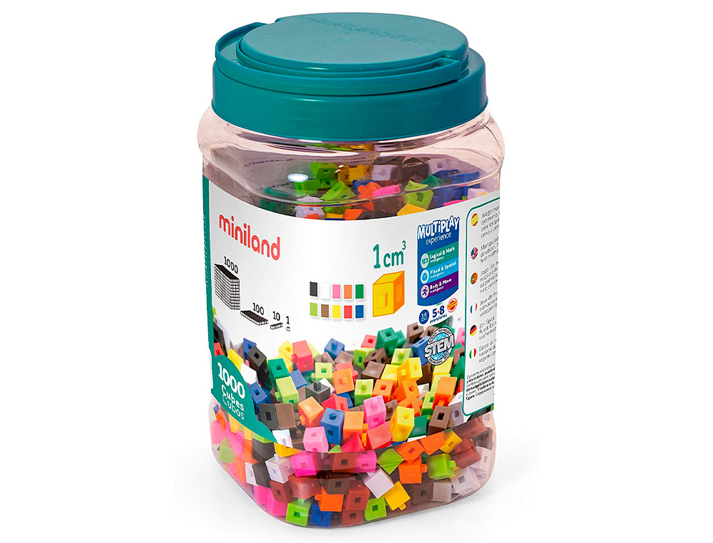 JOGO MINILAND SORTIDO DE 1000 CUBOS DE 1 CM PARA APOIAR CONCEITOS MATEMATICOS 125X215X125 MM