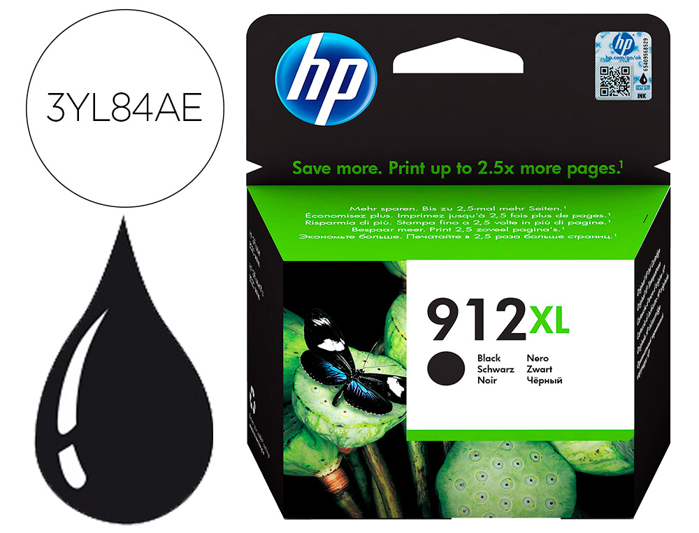 TINTEIRO HP 912 XL OFFICEJET 8010 / 8020 / 8035 PRETO 825 PAG