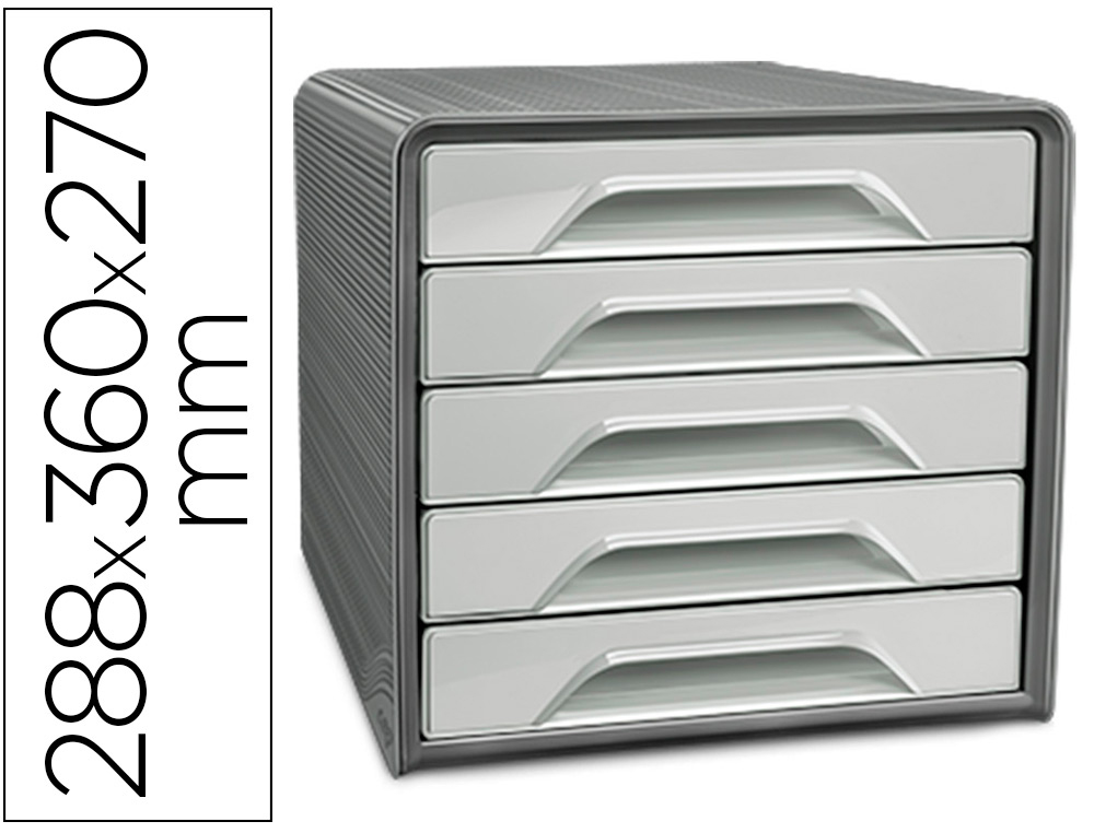 BLOCO CLASSIFICADOR DE GAVETAS CEP SMOOVE 5 GAVETAS COR CINZA