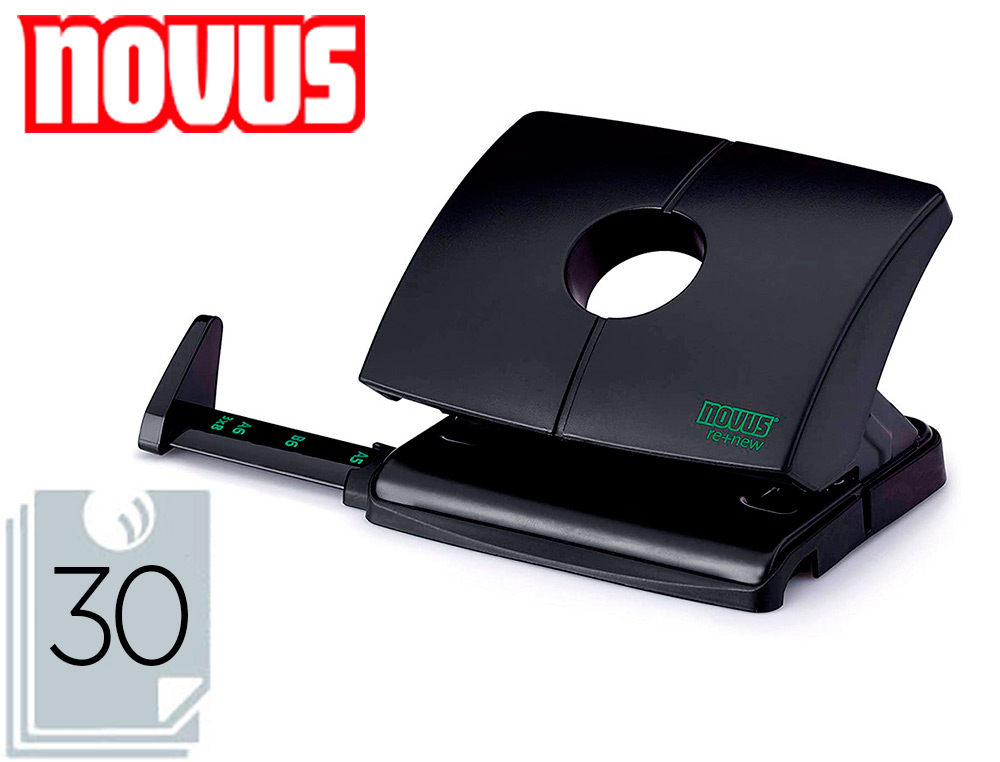 FURADOR NOVUS B230 PLASTICO ABS RECICLADO CAPACIDADE 30 FOLHAS COR PRETO
