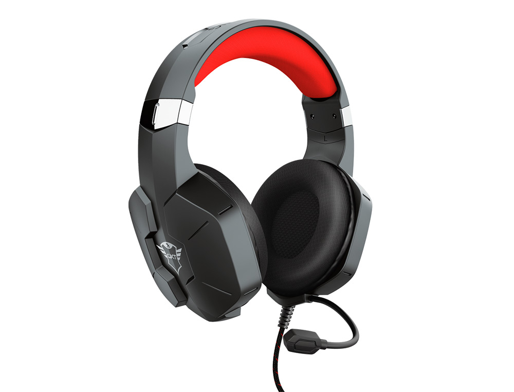 AURICULAR TRUST GAMING GXT323 CARUS COMP. CABO 1,2 M COM MICROFONE CONEXAO JACK 3.5 MM COR PRETO