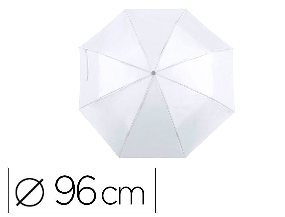 GUARDA-CHUVA DOBRAVEL DE POLIESTER 96 CM DE DIAMETRO ABERTURA MANUAL FECHO COM VELCRO COM CAPA INDIVIDUAL BRANCO