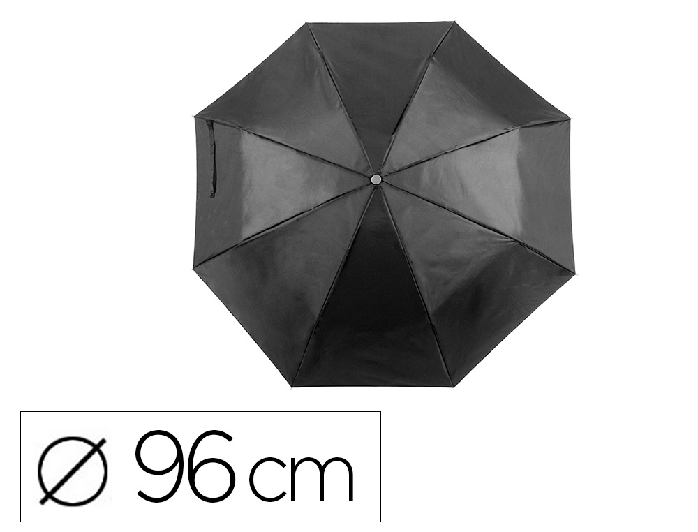 GUARDA-CHUVA DOBRAVEL DE POLIESTER 96 CM DE DIAMETRO ABERTURA MANUAL FECHO COM VELCRO COM CAPA INDIVIDUAL PRETO