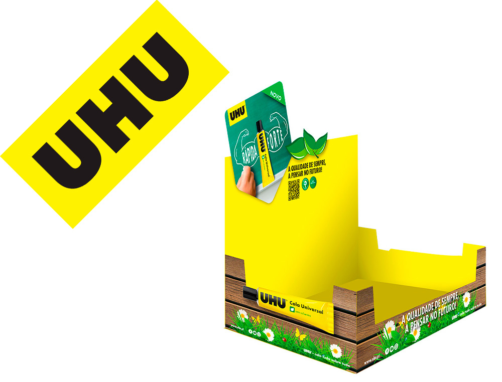 EXPOSITOR DE BALCAO COLA UNIVERSAL UHU SEM SOLVENTES