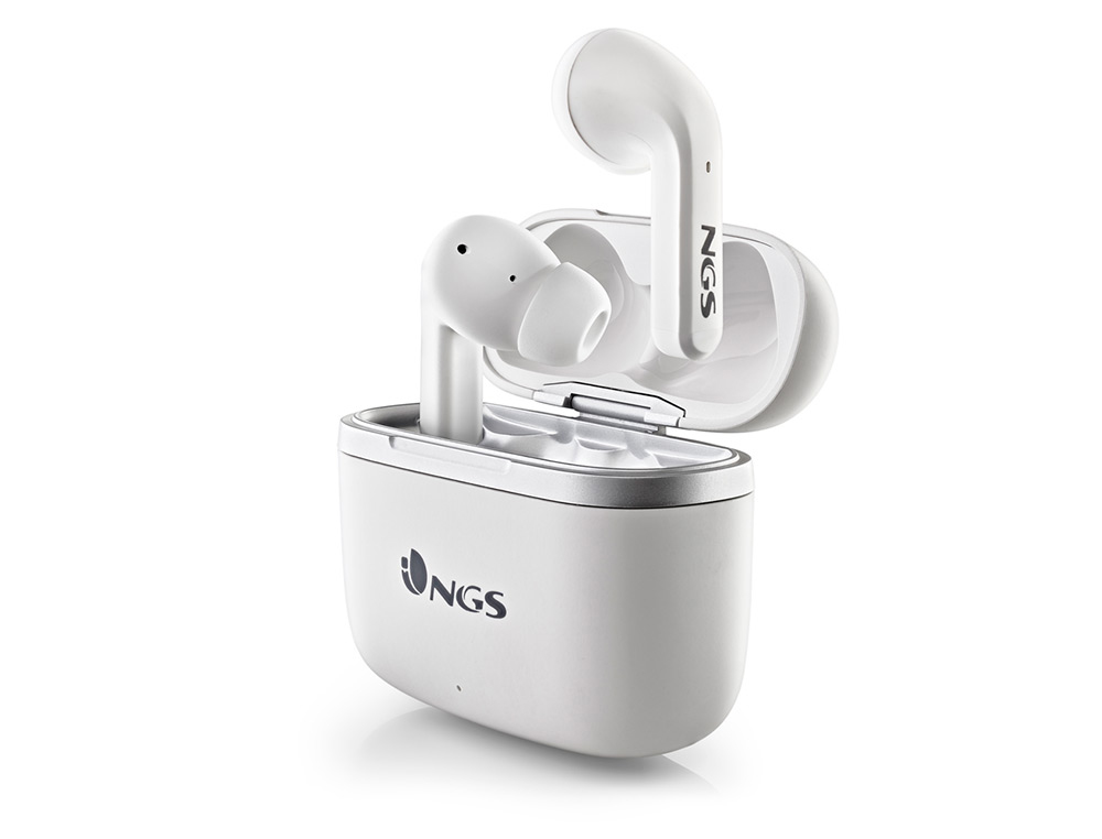 AURICULAR NGS ARTICA CROWN SEM FIOS ALCANCE 10 M BASE DE CARGA CONTROLO TATIL AUTONOMIA 32 HORAS USB-C COR BRANCO