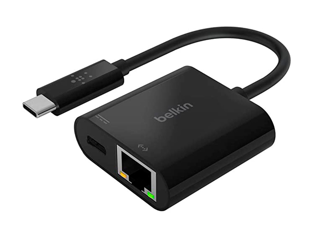 ADAPTADOR BELKIN INC001BTBK USB-C A ETHERNET + CARREGAMENTO 60W COR PRETO