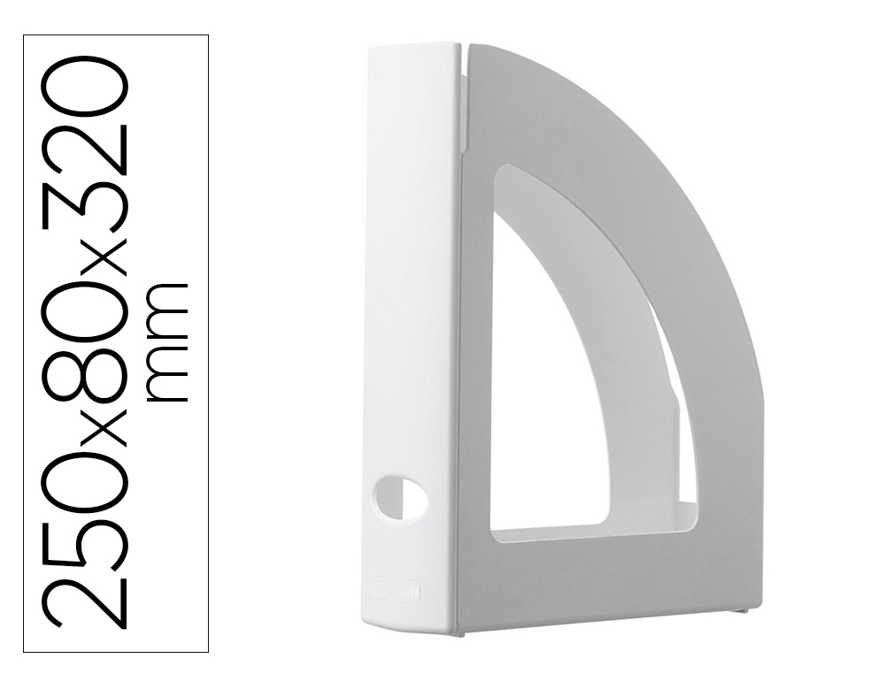 PORTA REVISTAS ARCHIVO 2000 ECOGREEN PLASTICO 100% RECICLADO E RECICLAVEL PARA FORMATOS DIN A4 E FOLIO COR BRANCO PASTEL