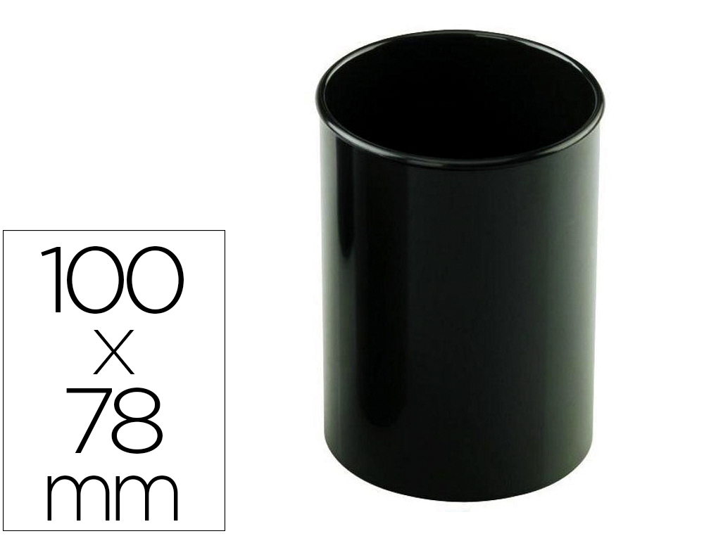 PORTA LAPIS FAIBO PLASTICO RECICLADO COR PRETO 78 MM DIAMETRO X 100 MM ALTURA