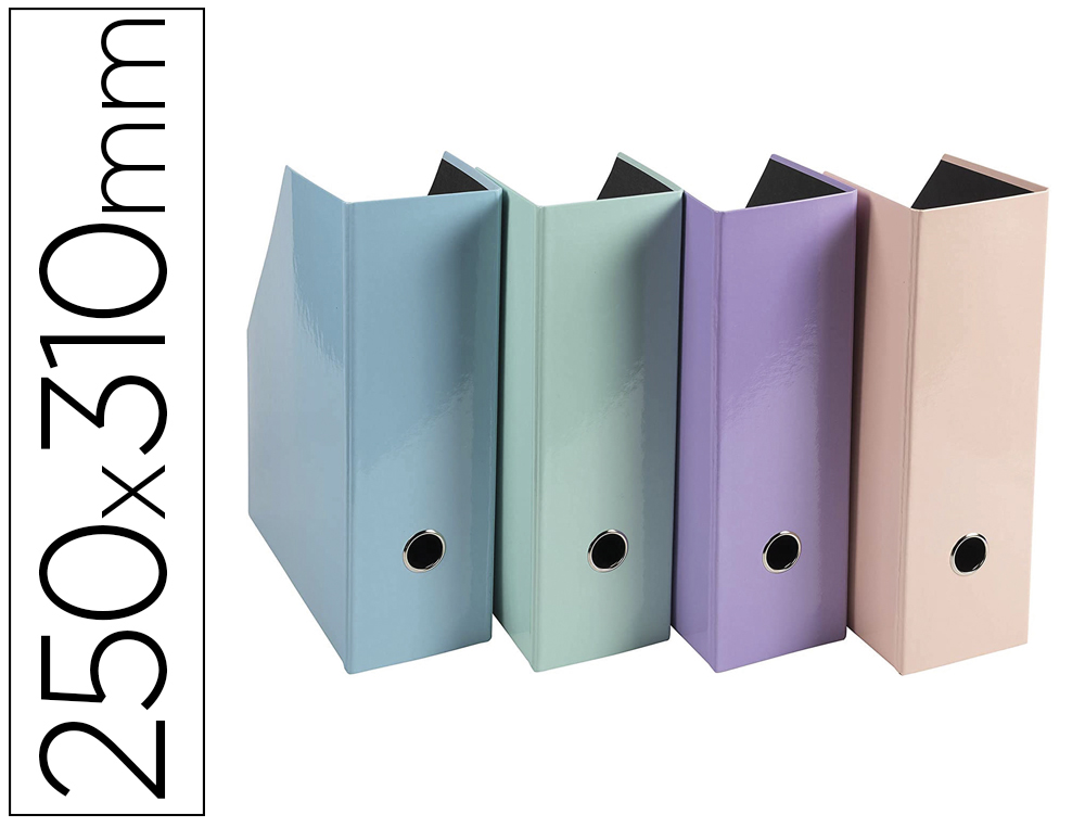 PORTA REVISTAS EXACOMPTA AQUAREL CARTAO FORRADO LOMBADA 100 MM PACK DE 2 UNIDADES CORES PASTEL SORTIDAS
