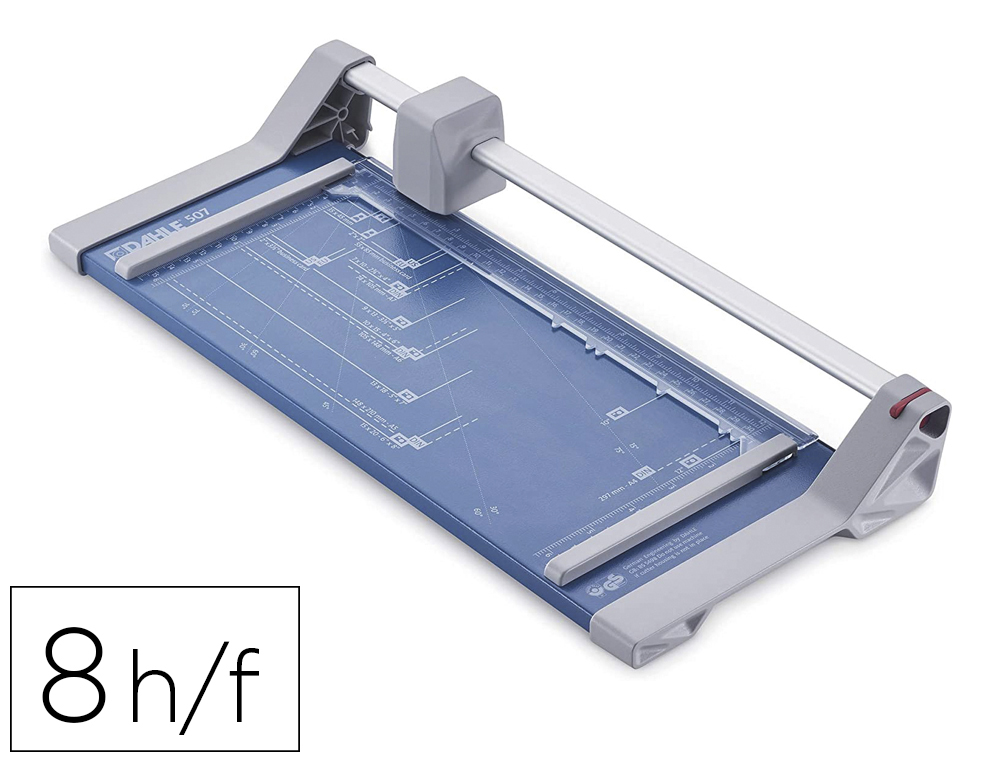 GUILHOTINA DE ALAVANCA DAHLE 507 COM BASE METALICA DIN A4 CAPACIDADE DE CORTE 8 FOLHAS