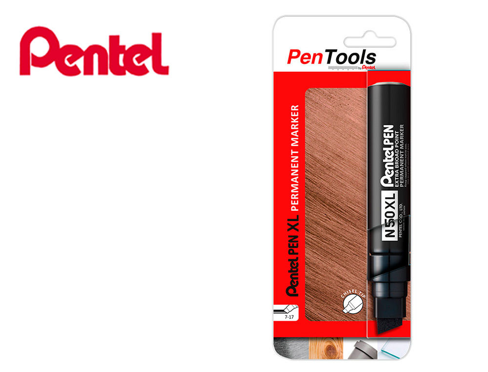 BLISTER MARCADOR PENTEL PENTOOLS PERMANENTE N50XL PONTA DE 7-17 MM BISELADA COM 1 UNIDADE COR PRETO