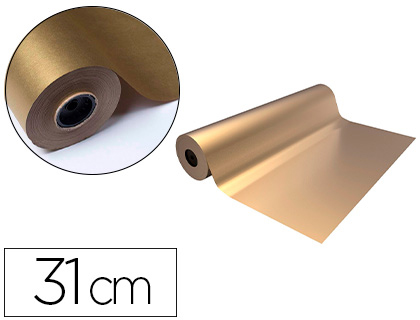 PAPEL FANTASIA BASIKA METALIZADO OURO BOBINE LARGURA 31 CM COMPRIMENTO 80 M