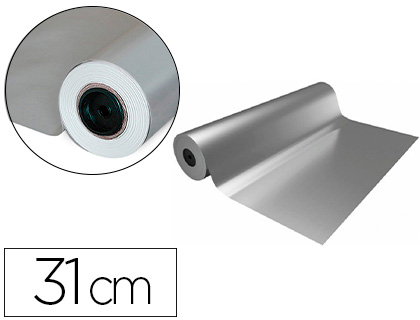 PAPEL FANTASIA BASIKA METALIZADO PRATA BOBINE LARGURA 31 CM COMPRIMENTO 80 M